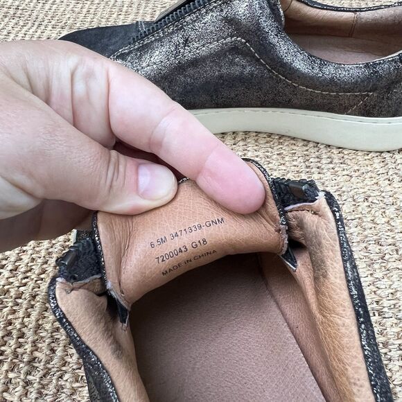 Frye Lena Zip Up Metallic Leather Zip Sneakers - Picture 8 of 9